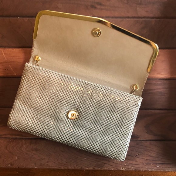 Taupe and Gold Metal Mesh Clutch/Purse - Picture 2 of 6